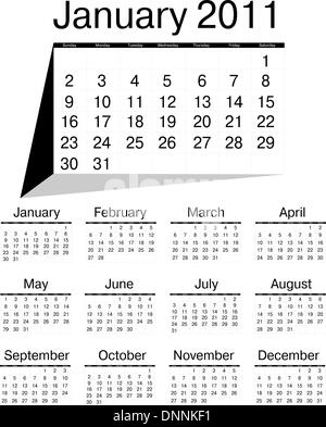Semplice calendario del 2010 Illustrazione Vettoriale