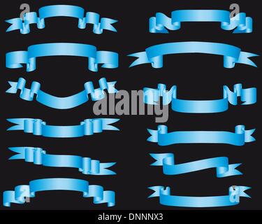 Raccolta di vettore di nastri luminosamente in forma diversa Illustrazione Vettoriale