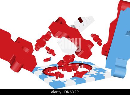 Illustrazione Vettoriale di puzzle sullo sfondo del mosaico Illustrazione Vettoriale