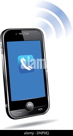 Smart cellulare Cellulare Smartphone Mobile Phone - telefono cellulare la tecnologia di connessione anello concetto squillo di chiamata in arrivo Illustrazione Vettoriale