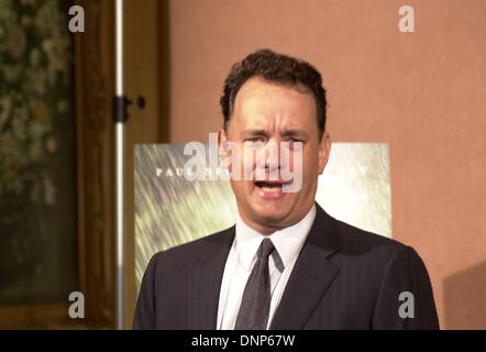 La stella di Hollywood Tom Hanks arriva per la presentazione del suo nuovo film "Strada di perdizione" di Berlino. Foto Stock