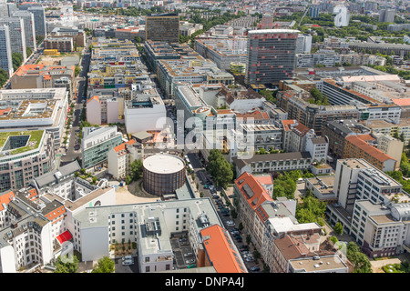 Vista aerea di edifici di appartamenti a Berlino, Germania Foto Stock