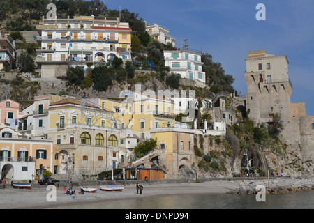 Cetara villaggio sulla costa di Amalfi. Foto Stock