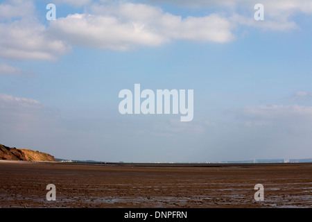 Appartamenti di fango a Thurstaston sul Wirral Peninsular cheshire england Foto Stock