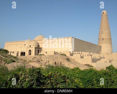 Il Minareto Emin o Imin Ta, vicino alla Moschea Uyghur in Turpan (Turfan), Xinjiang, Cina. Esso è il più alto minareto in Cina, BU Foto Stock