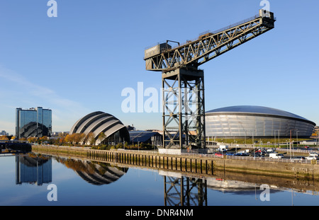 Vista di Glasgow punti di riferimento e del fiume Clyde, Scotland, Regno Unito Foto Stock