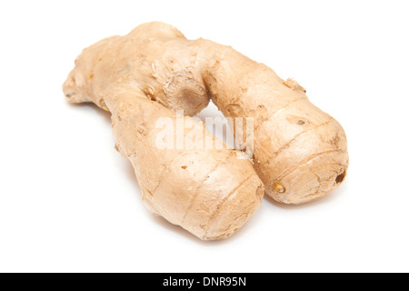 Radice fresca di zenzero isolato su un bianco di sfondo per studio. Foto Stock
