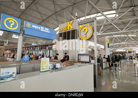 Aeroporto Internazionale di Incheon information desk - Corea del Sud Foto Stock
