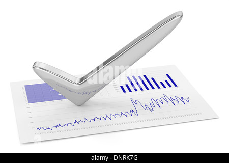 Il documento approvato - su sfondo bianco Foto Stock