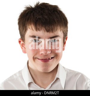 A 14 anno vecchio ragazzo adolescente nel Regno Unito Foto Stock