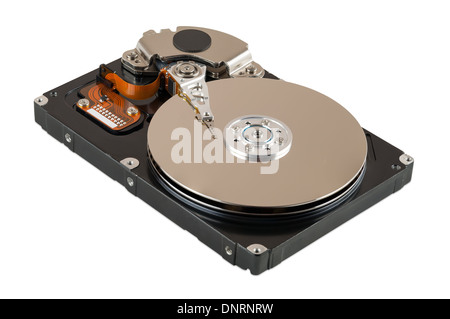 Unità disco rigido isolato su sfondo bianco con tracciato di ritaglio Foto Stock