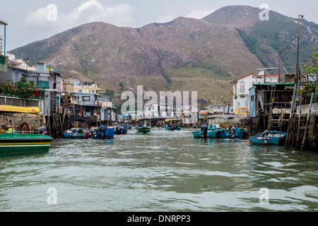 Tai O villaggio di pescatori, l'Isola di Lantau, Hong Kong, Cina Foto Stock
