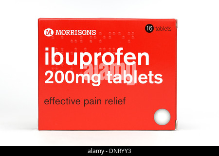 Morrison la propria etichetta Ibuprofene 200mg compresse efficace sollievo del dolore Foto Stock
