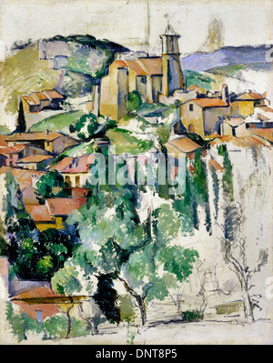 Paul Cezanne, il villaggio di Gardanne 1885-1886 nd olio pastelli su tela. Il Brooklyn Museum di New York City, Stati Uniti d'America. Foto Stock