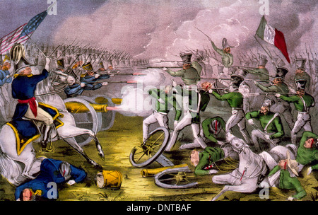 Battaglia di Buena Vista. Combattuto febbraio 23rd, 1847. In cui l'esercito americano sotto generale Taylor erano completamente vittoriosa, messicano guerra americana Foto Stock