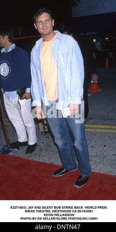 Agosto 16, 2001 - K22714EG: Jay e SILENT BOB STRIKE BACK MONDO PREM..BRUIN THEATRE, WESTWOOD CA 08/15/2001.Kevin Williamson. ED GELLER/ 2001(Credit Immagine: © Globo foto/ZUMAPRESS.com) Foto Stock