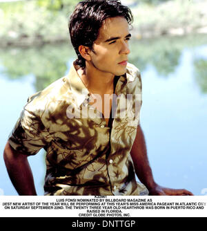 Sett. 20, 2001 - K22961 .Luis Fonsi designato dalla rivista Billboard come migliore nuovo artista dell'anno sarà in esecuzione in questo anno la cerimonia di MISS AMERICA IN ATLANTIC CITY SABATO 22 SETTEMBRE. Il ventitre anni HEARTHROB È NATO A PUERTO RICO E SOLLEVATO IN FLORIDA..Credit (Credito Immagine: © Globo foto/ZUMAPRESS.com) Foto Stock