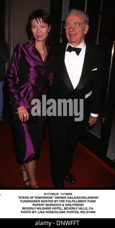 Nov. 18, 1999 - K17195LR 11/18/99.''Stelle di domani'' CENA DI GALA/borsa di studio.FUNDRAISER ospitato dal fondo di fulfillment.Rupert Murdoch & ragazza.Beverly Wilshire Hotel di Beverly Hills, CA.. LISA ROSE/ 1999(Credit Immagine: © Globo foto/ZUMAPRESS.com) Foto Stock