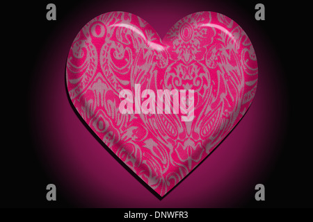 Cuore in rosa pattern, un giorno di San Valentino del tema. Foto Stock