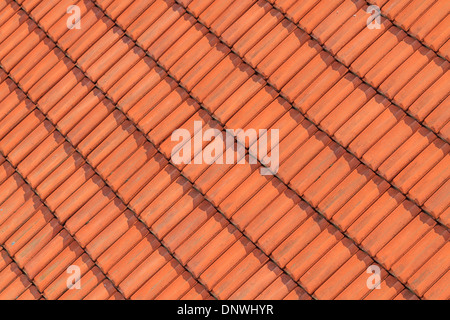 Red Roof tile pattern (close up) Foto Stock