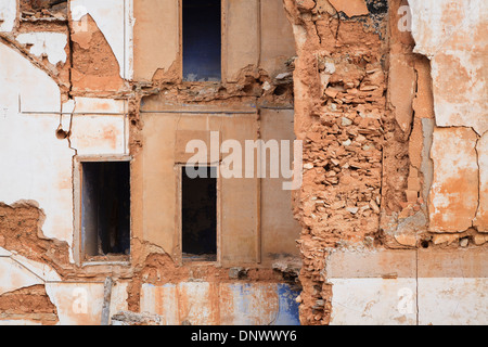 Rovine del vecchio villaggio di Belchite distrutte durante la Guerra Civile Spagnola. Belchite. Provincia di Saragozza. Aragona. Spagna. Foto Stock