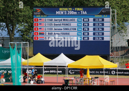 International campionato mondiale di atletica para 2013, IPC, Venissieux, Lione, Rhone, Rhone Alpes, Francia. Foto Stock