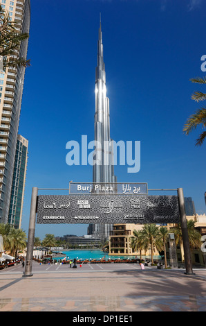 Dubai Burj Khalifa, Burj Plaza, Foto Stock