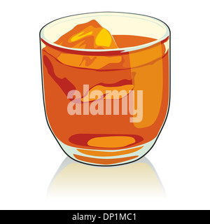 Illustrazione vettoriale di bicchiere di Whiskey Foto Stock