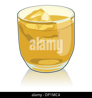 Illustrazione vettoriale di bicchiere di Whiskey Foto Stock