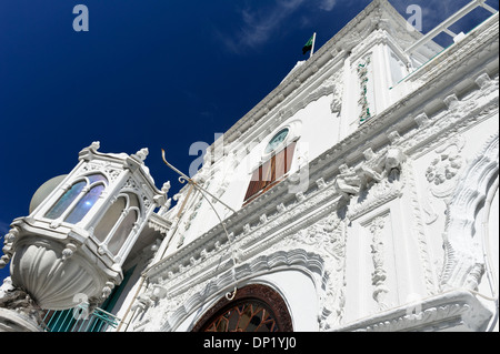 La facciata di Jummah Masjid, una moschea in Port Louis risalente al 1850, Mauritius. Foto Stock