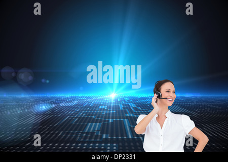 Immagine composita di allegro smart call center lavoro agente Foto Stock