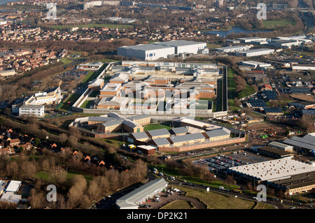 Belmarsh carcere di massima sicurezza nella zona est di Londra come si vede dall'aria. Foto Stock