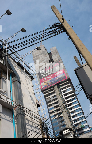 M Silom blocco appartamento sito in costruzione Bangkok Foto Stock