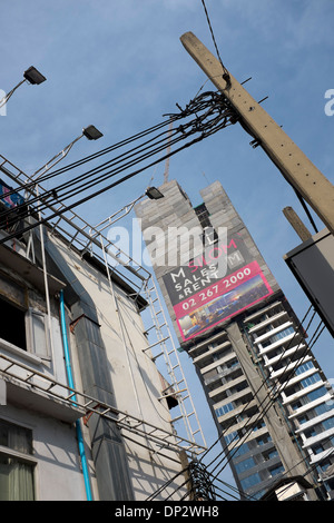 M Silom blocco appartamento sito in costruzione Bangkok Foto Stock