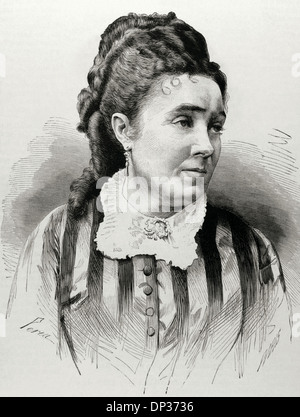 Teodora Lamadrid (1821-1886). Attrice spagnola. Incisione di Parigi. La spagnolo e illustrazione artistica, 1875. Foto Stock