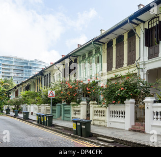 Singapore negozio storico ospita ora trasformati in residenze di lusso a Emerald Hill, Singapore. Foto Stock