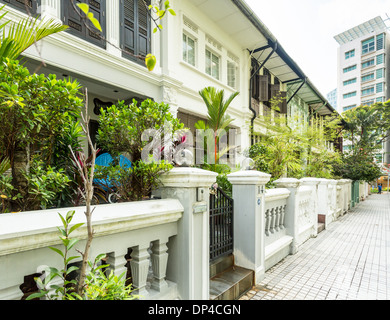 Singapore negozio storico ospita ora trasformati in residenze di lusso a Emerald Hill, Singapore. Foto Stock