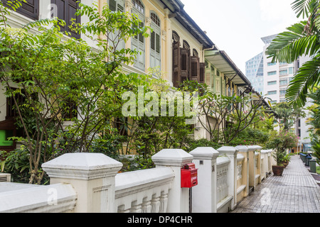 Singapore negozio storico ospita ora trasformati in residenze di lusso a Emerald Hill, Singapore. Foto Stock