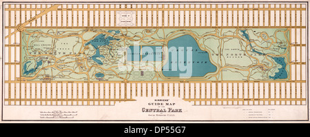 Hinrichs' GUIDA MAPPA DEL PARCO CENTRALE, 1875 Foto Stock