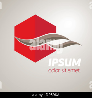 Vettore astratto simbolo esagonale piatta concetto di design con colori sgargianti Foto Stock