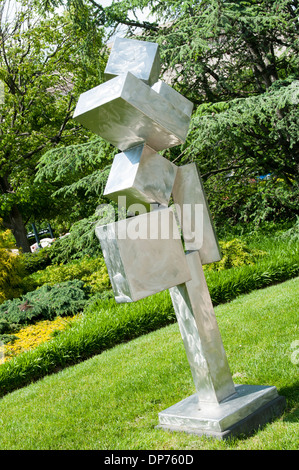 Cubi XI da David Smith, nella Galleria Nazionale di Arte Scultura Giardino a Washington DC, Stati Uniti d'America Foto Stock