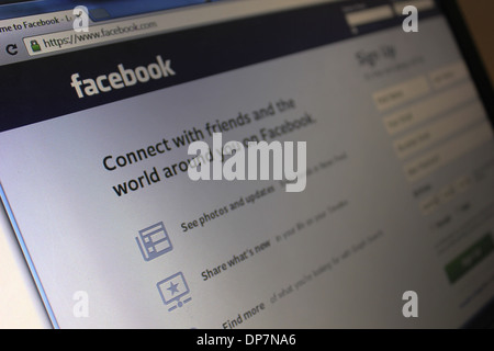 Facebook login page Foto Stock