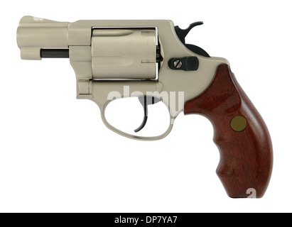 Moderne semiautomatiche pistola a mano (revolver), isolata su bianco. Foto Stock