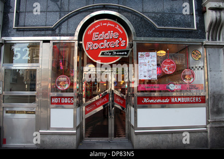 Eddie razzi all'americana Diner su Parnell Street a Dublino Foto Stock