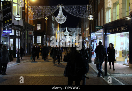 Grafton Street a Dublino a Natale Foto Stock