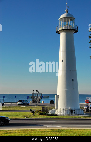 Biloxi Lighthouse davanti di Biloxi del Centro Visitatori, Biloxi Mississippi Foto Stock