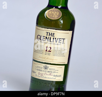 Il Glenlivet, single malt Scotch Whisky. Dodici anni di età. George & J.G.Smith Ltd. Foto Stock