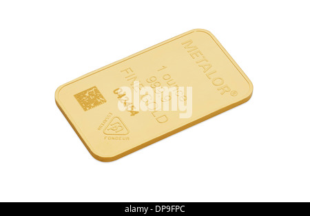 1 oncia di oro come fine Gold bullion bar Foto Stock