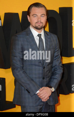 Londra, Regno Unito. 9 gennaio 2014. Leonardo DiCaprio arriva al Regno Unito Premiere - il lupo di Wall Street a Leicester Square a Londra, 9 gennaio 2014, Foto da vedere Li/Alamy Live News Foto Stock