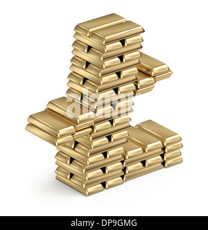 Simbolo Litecoin da oro bar Foto Stock